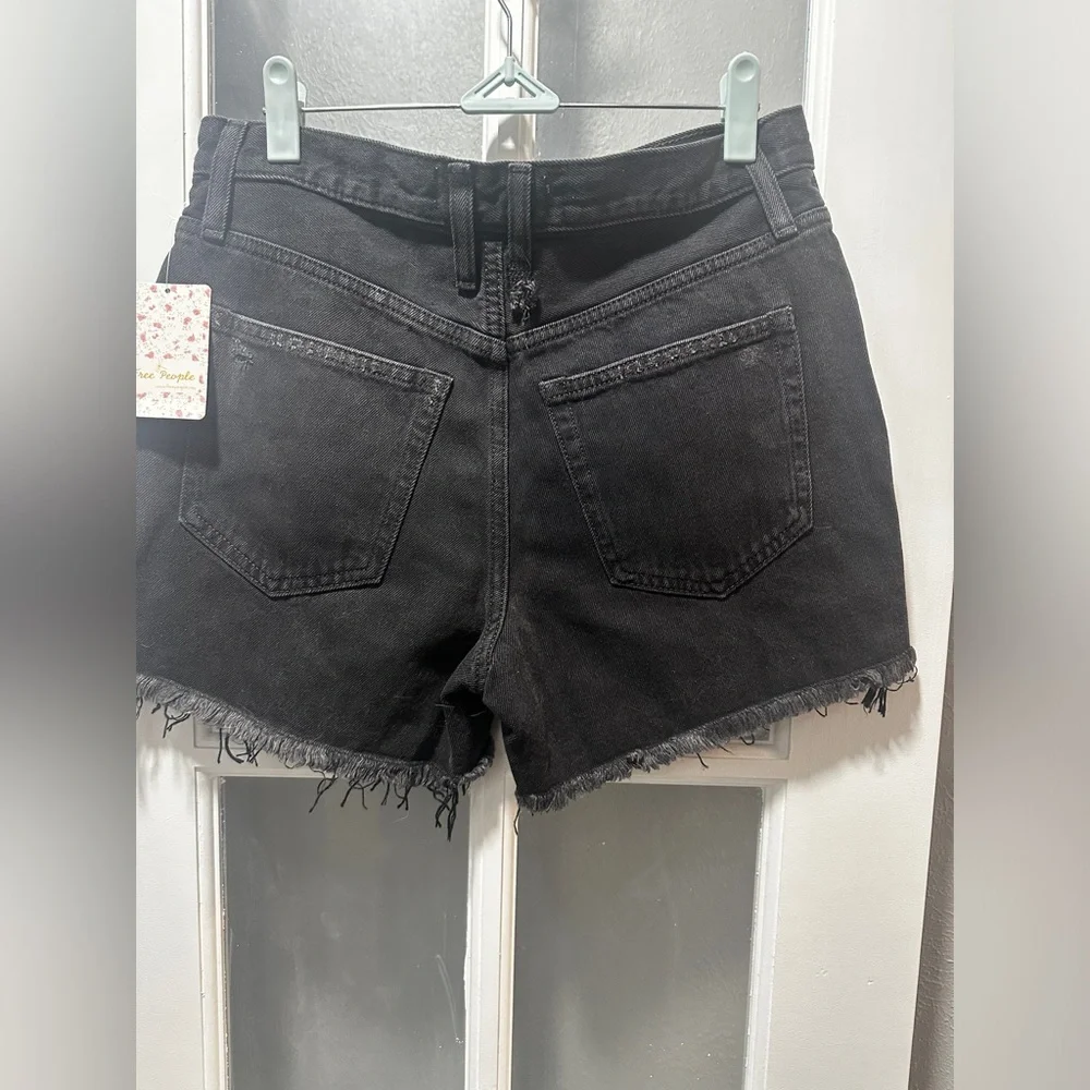 NWT Free People Washed Black Distressed Shorts. - Picture 12 of 16